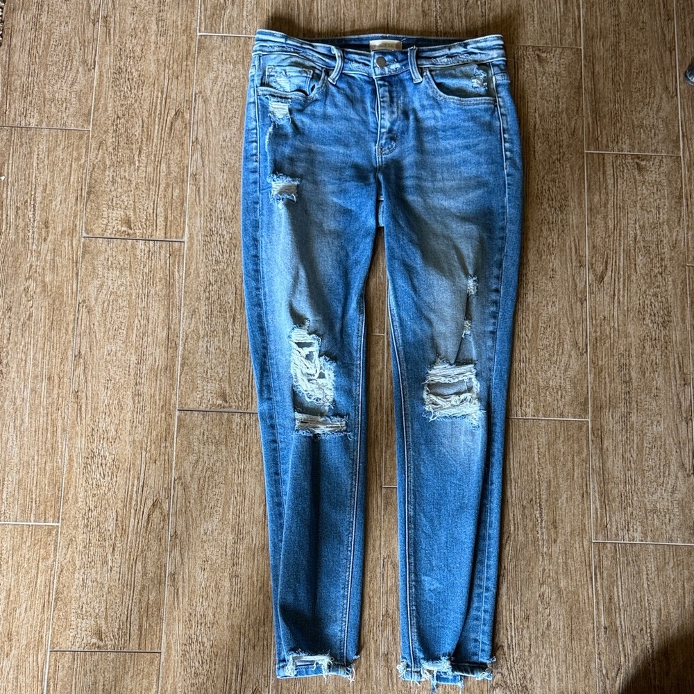 Altar'd State Medium Blue Distressed Skinny Jeans